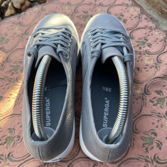 Superga 1.5 in Platform Canvas Sneaker Size 8.5 Gray Women's Shoes - Picture 7 of 11
